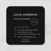 Moderne minimale weiße QR-Code für soziale Medien  Quadratische Visitenkarte (Vorderseite)