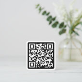 Moderne minimale weiße QR-Code für soziale Medien Quadratische Visitenkarte (Stehend Vorderseite)