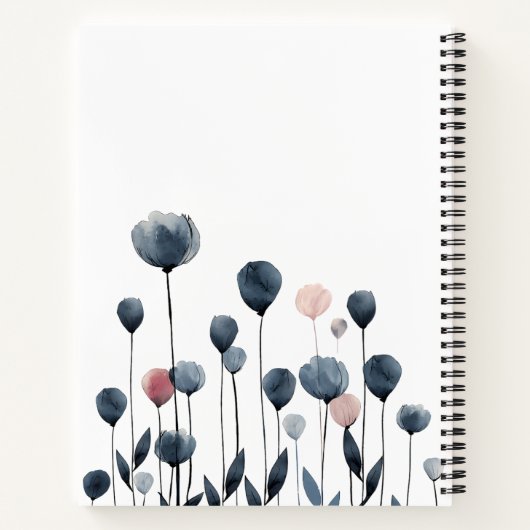 Moderne minimale Wildblumen Notizblock (Rückseite)