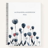 Moderne minimale Wildblumen Notizblock (Vorderseite)