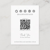 Moderne Minimale Wildblumen QR Schmuckkarte Telefonnummerkarte (Rückseite)