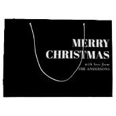 Moderne minimale zeitgenössische frohe Weihnachten Große Geschenktüte (Rückseite)