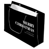 Moderne minimale zeitgenössische frohe Weihnachten Große Geschenktüte (Vorderseite Schrägansicht)