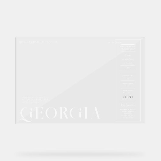 Moderne minimale Zeitschriftenabdeckung | Jedes Ja Acrylschild (Vorderseite)