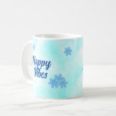 moderne minimalelegante blaue Monografie Kaffeetasse (Vorderseite Links)