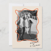 Moderne Minimalfarben | Beige Hochzeit Einladung (Rückseite)