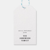 moderne minimalfreudige Weihnachten Geschenkanhänger (Rückseite)