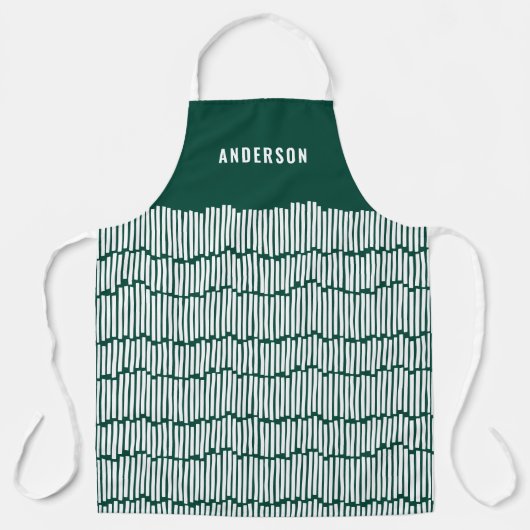 Moderne, minimalgrau-grüne, elegante Schürze (Vorderseite)