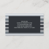 Moderne, minimalgraue Streifen Visitenkarte (Rückseite)