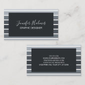 Moderne, minimalgraue Streifen Visitenkarte (Vorne/Hinten)