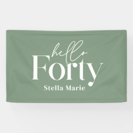 Moderne minimalgrün 40. Geburtstagsdekoration Banner