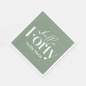 Moderne minimalgrün 40. Geburtstagsdekoration Serviette (Ecke)