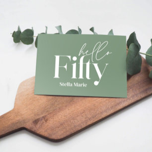 Moderne minimalgrün einfache 50. Geburtstag Einladung