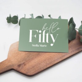 Moderne minimalgrün einfache 50. Geburtstag Einladung