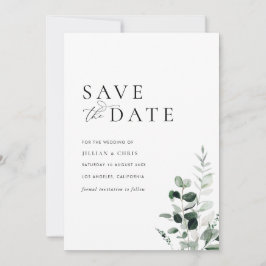 moderne minimalisgrün Save the Date Karte