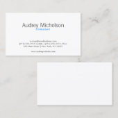 MODERNE MINIMALISMUS GRAU/BLAUE Visitenkarte (Vorne/Hinten)
