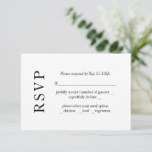 Moderne Minimalismus-Hochzeit der RSVP-Karte RSVP Karte (Stehend Vorderseite)
