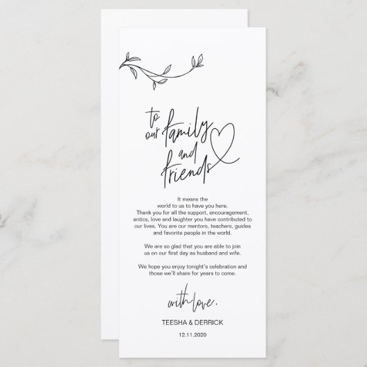 Moderne Minimalismus Platz Einstellung Dankeschön  Programm (Vorne/Hinten)