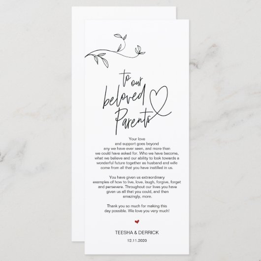 Moderne Minimalismus Platz Einstellung Dankeschön  Programm (Vorne/Hinten)