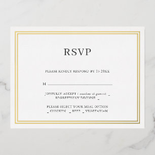 Moderne Minimalisrt Wedding RSVP Foil Einladung