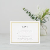 Moderne Minimalisrt Wedding RSVP Foil Einladung (Stehend vorne)