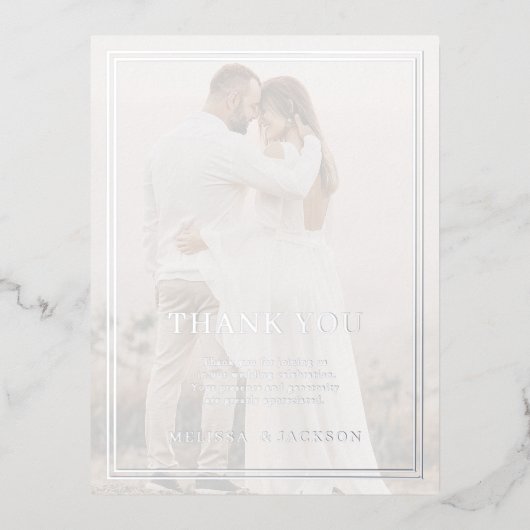 Moderne Minimalisrt Wedding Vielen Dank Folie Einladungspostkarte (Vorderseite)