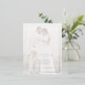 Moderne Minimalisrt Wedding Vielen Dank Folie Einladungspostkarte (Stehend vorne)
