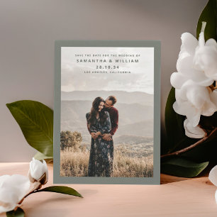 Moderne minimalist Olive-Grau-Fotomischung Save The Date