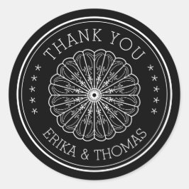 Moderne Minimalisten Vielen Dank für die Blume der Runder Aufkleber