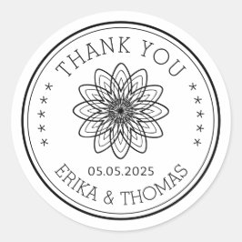 Moderne Minimalisten Vielen Dank für die Blume der Runder Aufkleber