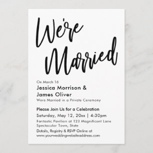 Moderne Minimalisten Wir sind verheiratet Schwarz  Einladung