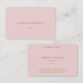 Moderne Minimalistic elegante rosa Visitenkarte (Vorne/Hinten)