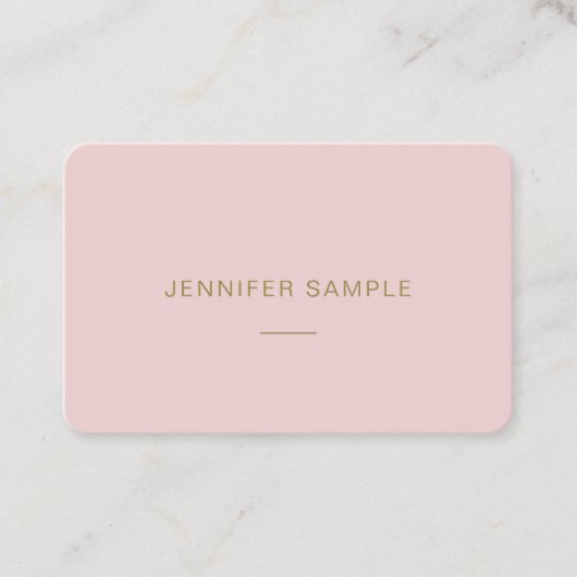 Moderne Minimalistic elegante rosa Visitenkarte (Vorderseite)