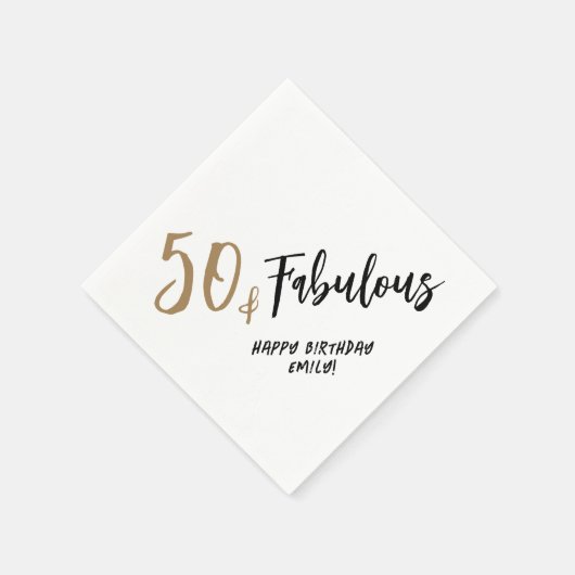 Moderne Minimalistisch 50 und fabelhaft 50. Geburt Serviette (Ecke)