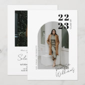 Moderne Minimalistisch Arch Foto Graduation Party Einladung (Vorne/Hinten)