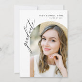 Moderne Minimalistisch Arch Foto Graduation Party Einladung (Vorderseite)