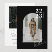 Moderne Minimalistisch Arch Foto Graduation Party Einladung (Vorne/Hinten)