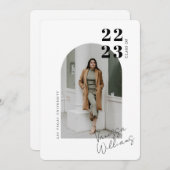 Moderne Minimalistisch Arch Foto Graduation Party Einladung (Vorne/Hinten)