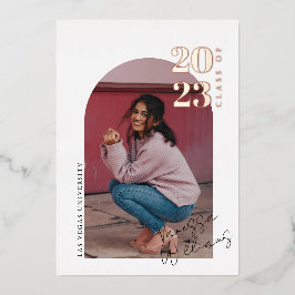 Moderne Minimalistisch Arch Foto Graduation Party Folieneinladung