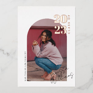 Moderne Minimalistisch Arch Foto Graduation Party Folieneinladung