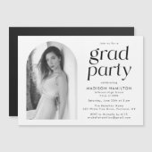 Moderne Minimalistisch Arch Foto Graduation Party Magneteinladung (Vorne/Hinten)