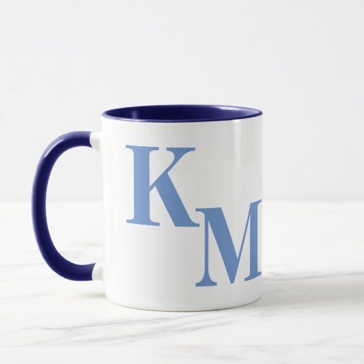 Moderne Minimalistisch blass-Letter-Monogramm-Tass Tasse (Links)