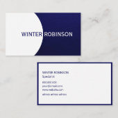 Moderne minimalistisch-blaue geometrische Mitterna Visitenkarte (Vorne/Hinten)
