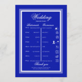 Moderne, minimalistisch-blaue und weiße Hochzeit Programm (Vorderseite)