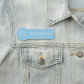 Moderne Minimalistisch Blue Paw Print Veterinary Namensschild (Beispiel)