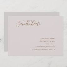 Moderne Minimalistisch Blush-Gold-Hochzeit Save th