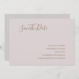 Moderne Minimalistisch Blush-Gold-Hochzeit Save th Save The Date