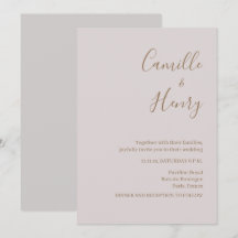 Moderne Minimalistisch Blush Gray Hochzeitseinladu