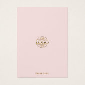 Moderne Minimalistisch Blush Pink Schmuckkarte (Rückseite)