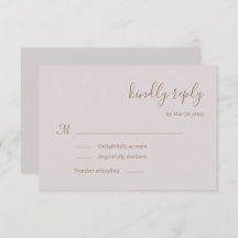 Moderne Minimalistisch Blush Wedding RSVP Einladun